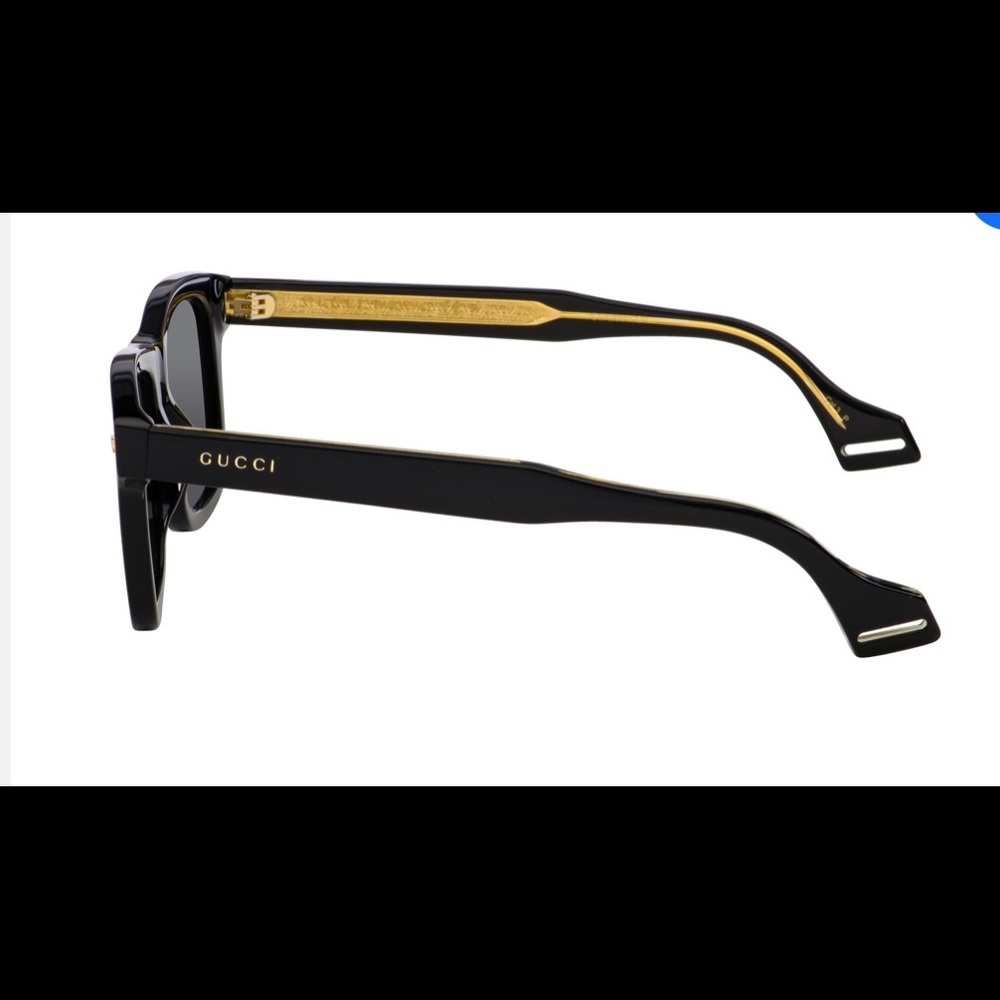 New GUCCI GG0910S 001 53mm Black Gold Inlay Sunglasses Italy Unisex - Picture 2 of 5